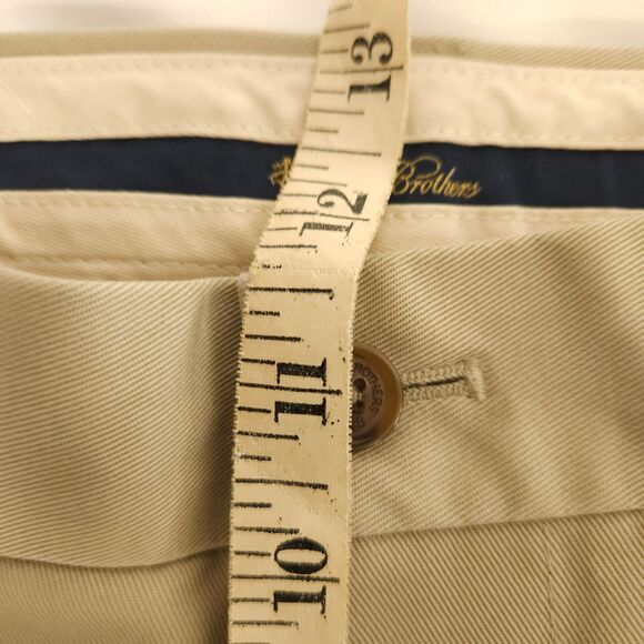 Brooks Brothers Men's 35x26 Beige Elliot Advantage Chino Pleated Cuffed Pants - Picture 6 of 7